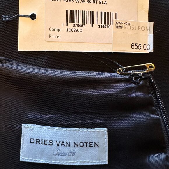 SOLD Dries van Noten Samy Skirt NWT, Black - Picture 10 of 11